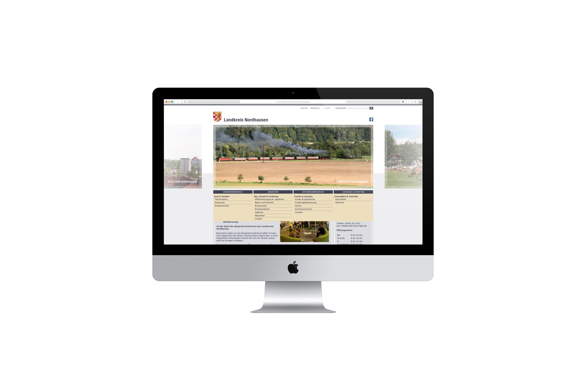 Werbeagentur aus Nordhausen/Thüringen für Grafikdesign und Webseiten: Website des Landkreises Nordhausen