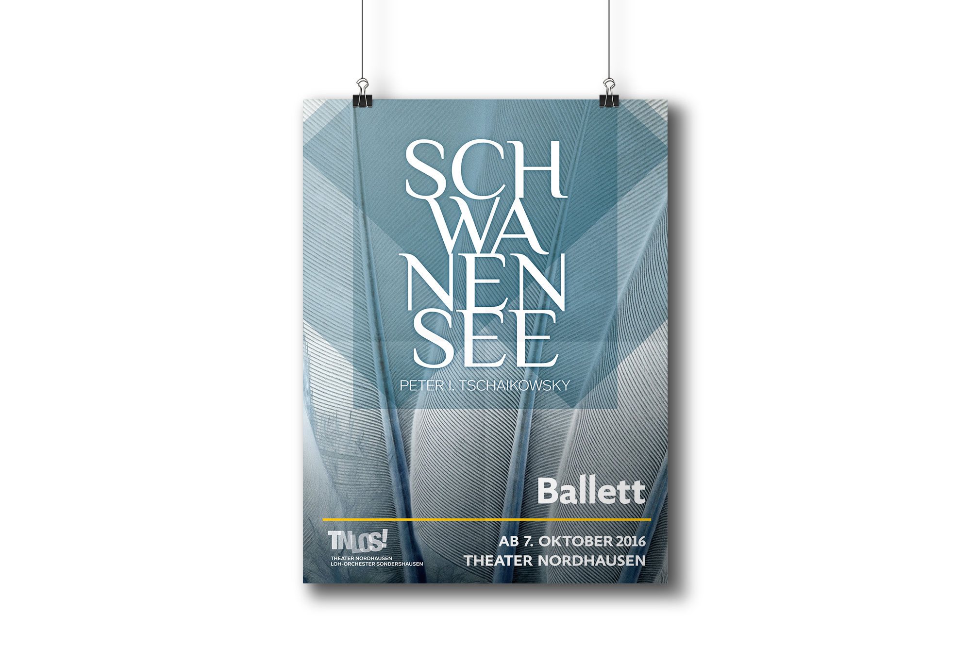 Werbeagentur aus Nordhausen/Thüringen für Grafikdesign und Webseiten: Plakat „Schwanensee“ des Theaters Nordhausen/Loh-Orchesters Sondershausen für Kunst und Kultur