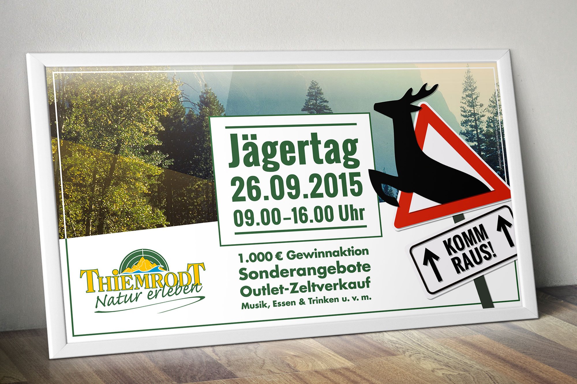 Werbeagentur aus Nordhausen/Thüringen für Grafikdesign und Webseiten: Plakat zum Jägertag 2015 der Thiemrodt GmbH