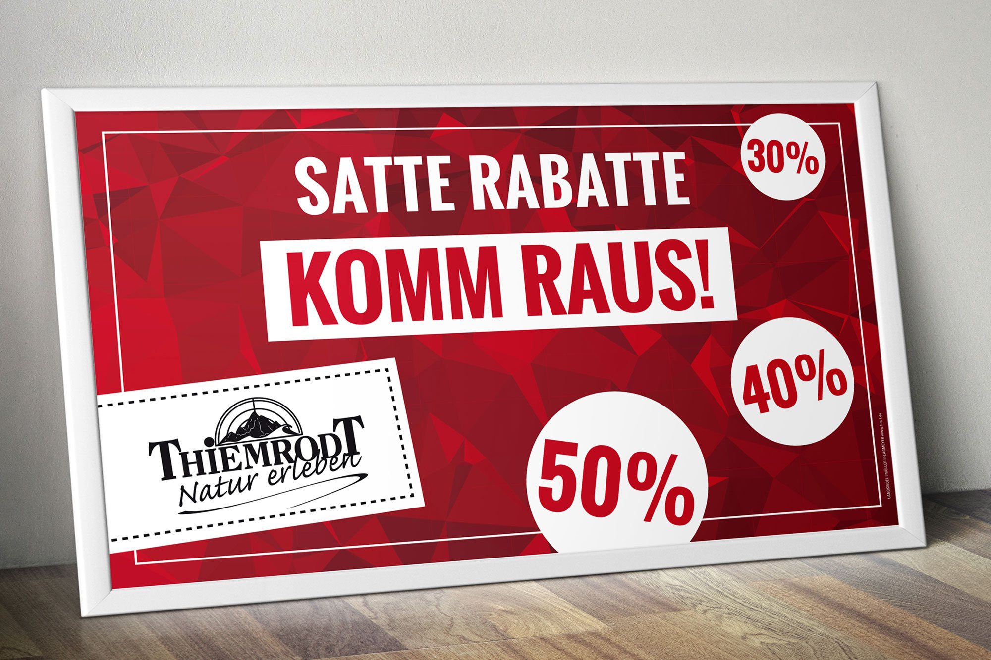 Werbeagentur aus Nordhausen/Thüringen für Grafikdesign und Webseiten: Plakat zur Rabattaktion der Thiemrodt GmbH