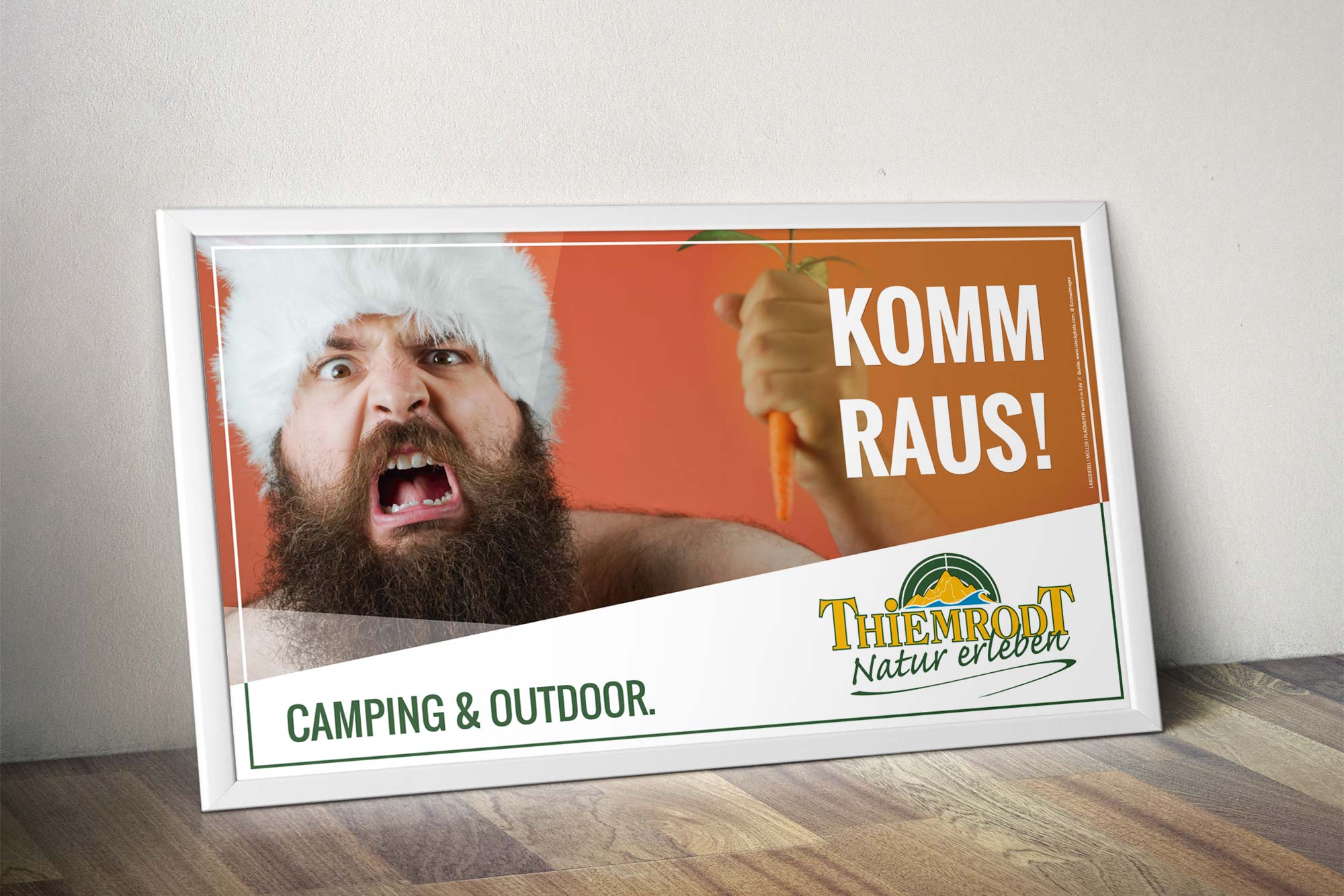 Werbeagentur aus Nordhausen/Thüringen für Grafikdesign und Webseiten: Plakat zur Kampagne „Komm raus!“ der Thiemrodt GmbH